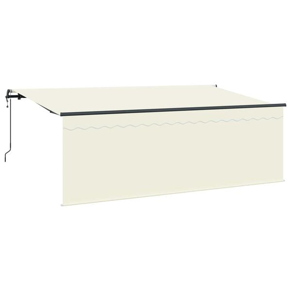 vidaXL Einziehbare Markise Creme 350 x 200 cm Polyester und Aluminium