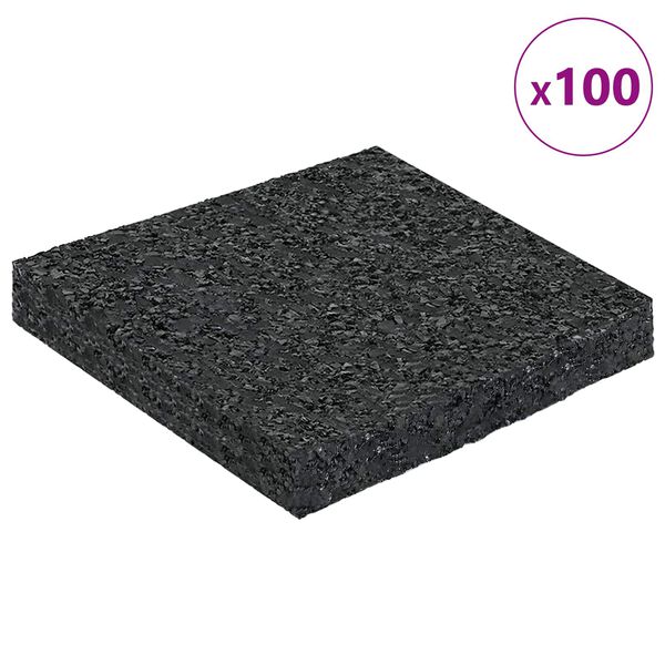 vidaXL Gummigranulat-Patiopad Schwarz 9 x 9 x 1 cm Gummi
