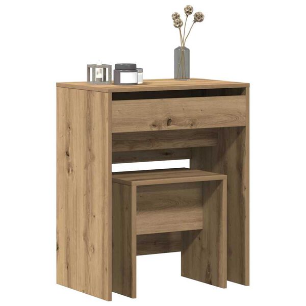 vidaXL Schminktisch Artisan-Eiche 60 x 40 x 75 cm Holzwerkstoff