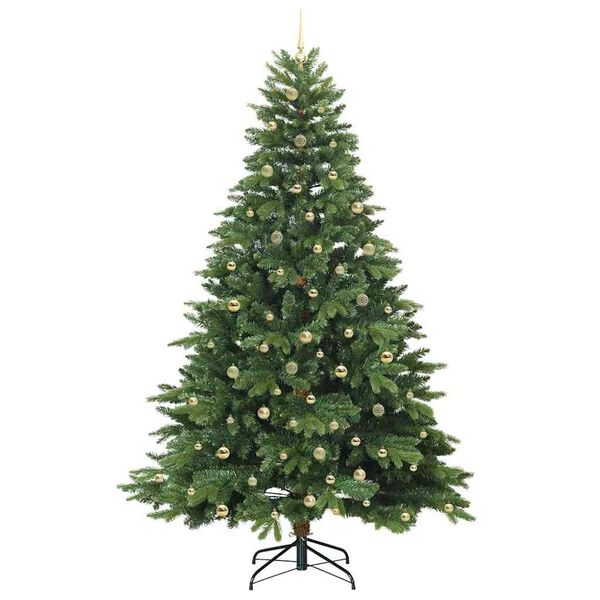 vidaXL K&uuml;nstlicher Weihnachtsbaum mit 300 LEDs Gr&uuml;n 240 cm PE und PVC