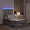 vidaXL Bett mit Stauraum und LED Hellgrau 90 x 190 cm Polyester