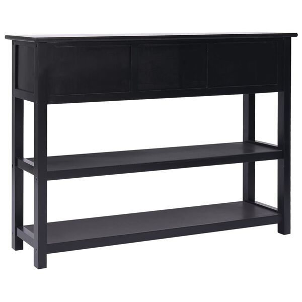vidaXL Sideboard Schwarz 108x30x76 cm Massivholz Paulownia