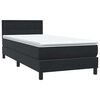 vidaXL Boxspringbett mit Matratze Schwarz 80x210 cm Samt