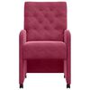 vidaXL Esszimmerst&uuml;hle mit Rollen 2 pcs Weinrot 58 x 67 x 97 cm Samt