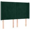 vidaXL Kopfteil mit Ohren Dunkelgr&uuml;n 147x16x118/128 cm Samt