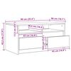 vidaXL Couchtisch Kunsthandwerk Eiche 90 x 50 x 45 cm Holzwerkstoff