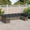vidaXL Gartensofa-set mit Kissen 10 pcs Grau Poly-Rattan