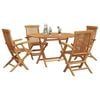 vidaXL Garten Essgruppe 5 pcs Braun Massivholz Teak