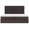 vidaXL Ottoman-Bett mit Matratzen Dunkelbraun 200x200 cm Stoff