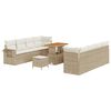 vidaXL Gartensofa-set 11 stk. Beige Poly Rattan