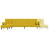 vidaXL Schlafsofa in L-Form Gelb 271x140x70 cm Samt