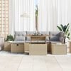 vidaXL Garten-Sofa-Set 7 pcs Beige Poly-Rattan