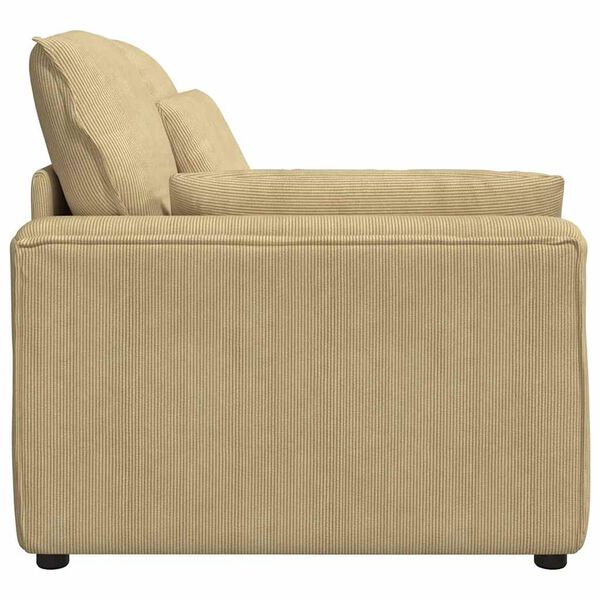 vidaXL Modulares Sofa Endmodul mit Armlehne Kissen Graugrün 100cm