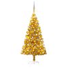 vidaXL K&uuml;nstlicher Weihnachtsbaum Beleuchtung & Kugeln Gold 150 cm PET