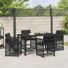 vidaXL Garten Essgruppe 5 pcs Schwarz Poly-Rattan