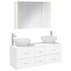 vidaXL Badezimmerm&ouml;bel-Set 4 pcs Wei&szlig; Ingenieurholz und Glas