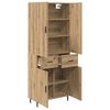 vidaXL Highboard 2 pcs Artisan-Eiche Engineered Wood und Glas