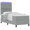 vidaXL Boxspringbett mit Matratze mit LED Hellgrau 80 x 200 cm Stoff