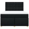 vidaXL Boxspringbett mit Matratze Schwarz 140x190 cm Stoff
