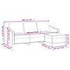 vidaXL 3-Sitzer-Sofa mit Hocker Schwarz 180 cm Stoff