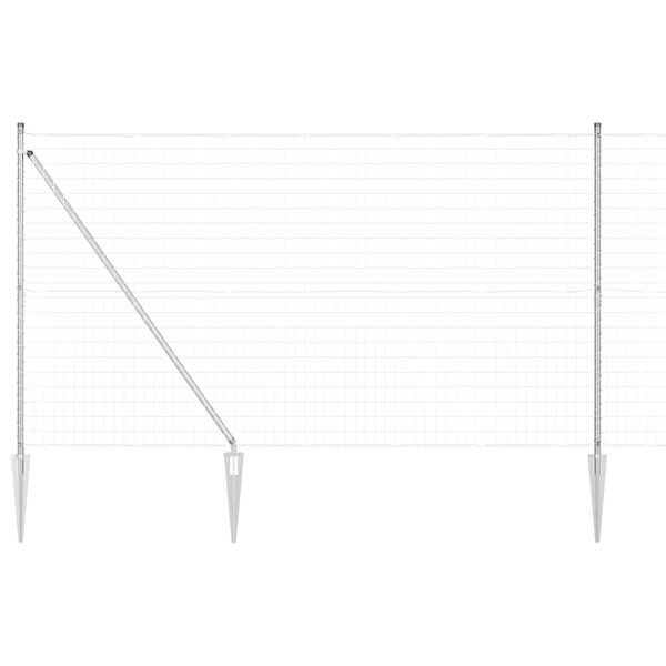 vidaXL Zaun mit Pfosten Silber 1,5 x 10 m Stahl