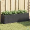 vidaXL Pflanzk&uuml;bel mit 3 T&ouml;pfen 2 Stk. Schwarz 105x30x32cm Poly Rattan