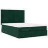 vidaXL Ottoman-Bett mit Matratzen & LEDs Dunkelgr&uuml;n 140x200 cm Samt