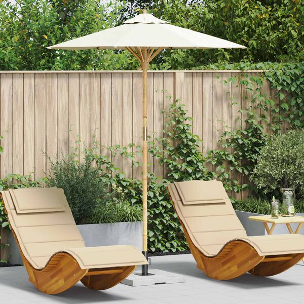 vidaXL Garten-Sonnenschirm Cremewei&szlig; &Oslash; 270 x 260 cm Bambus