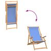 vidaXL Strandstuhl Klappbar Massivholz Teak Blau