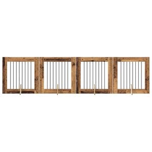 vidaXL Hundetor mit St&auml;ndern 4 pcs Altholz 80 x 80 cm Holzwerkstoff
