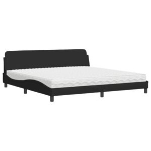 vidaXL Bett mit Matratze "Dover" Schwarz 200x200 cm Stoff