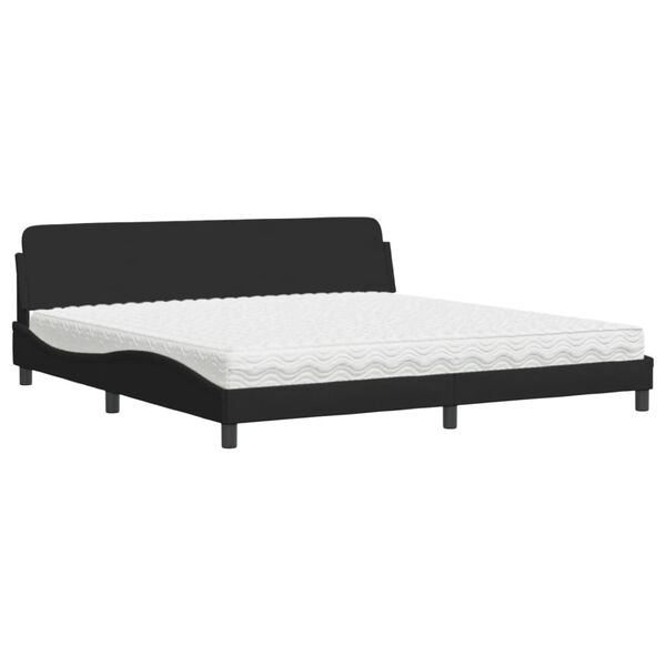 vidaXL Bett mit Matratze "Dover" Schwarz 200x200 cm Stoff