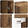 vidaXL Wandschrank Altholz 34,5 x 34 x 90 cm Holzwerkstoff