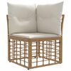 vidaXL Modulares Outdoor-Ecksofa Natur 62 x 62 x 70 cm Poly-Rattan
