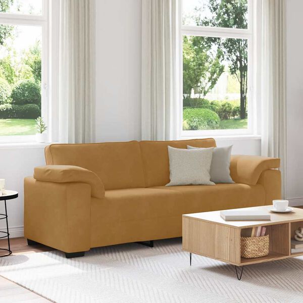 vidaXL 3-Sitzer-Sofa Braun 220x77x82 cm Samt