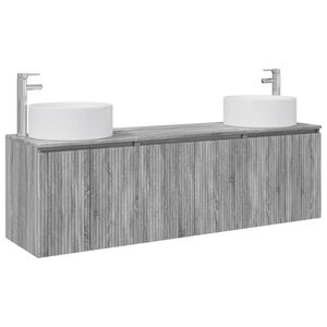 vidaXL Badezimmerschrank-Set 3 stk. Grau Sonoma 49,5 x 44,5 x 65,5 cm