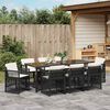 vidaXL Garten Essgruppe 9 pcs Schwarz Pulverbeschichteter Stahl