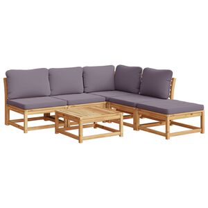 vidaXL 6-tlg. Garten-Lounge-Set mit Kissen Massivholz Akazie