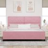 vidaXL Boxspringbett mit Kopfteil Rosa 200 x 200 cm Samt