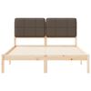 vidaXL Bettgestell mit gepolstertem Kopfteil Taupe 135 x 190 cm