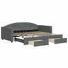 vidaXL Tagesbett Ausziehbar mit Schubladen Dunkelgrau 90x190 cm Stoff