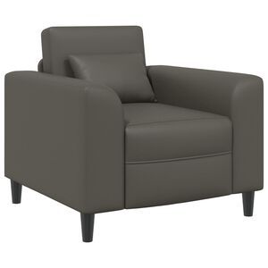 vidaXL Sessel Grau Kunstleder