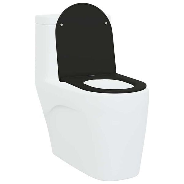 vidaXL Toilettensitz Schwarz 44 x 36,4 x 3,4 cm Duroplast