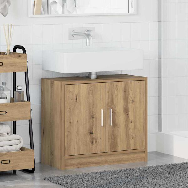 vidaXL Badezimmerschrank Artisan-Eiche 63 x 29 x 55 cm Holzwerkstoff