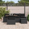 vidaXL Garten-Sofa-Set mit Speicher 6 pcs Schwarz Poly Rattan
