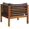 vidaXL Ecksofas 2 Stk. mit Dunkelgrauen Kissen Massivholz Teak