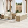 vidaXL Gartensofa-set mit Kissen 12 pcs Beige und Creme Poly-Rattan