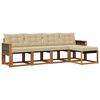 vidaXL Outdoor-Sofagarnitur mit Kissen 5 pcs Natur und Beige
