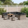 vidaXL Gartensofa-set mit Kissen 13 pcs Grau Poly-Rattan