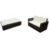 vidaXL 2-tlg. Garten-Lounge-Set mit Auflagen Poly Rattan Braun